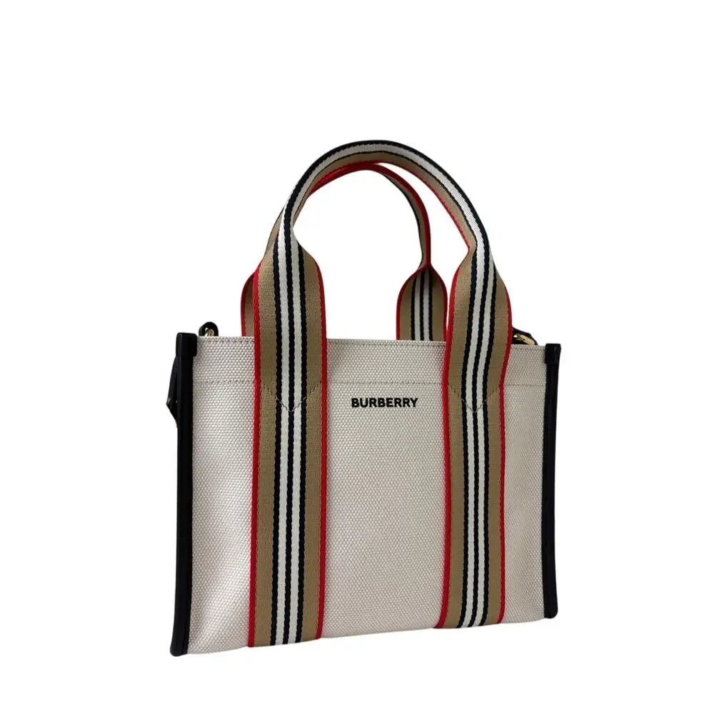 Burberry Striped Canvas Tote crossbody Bag